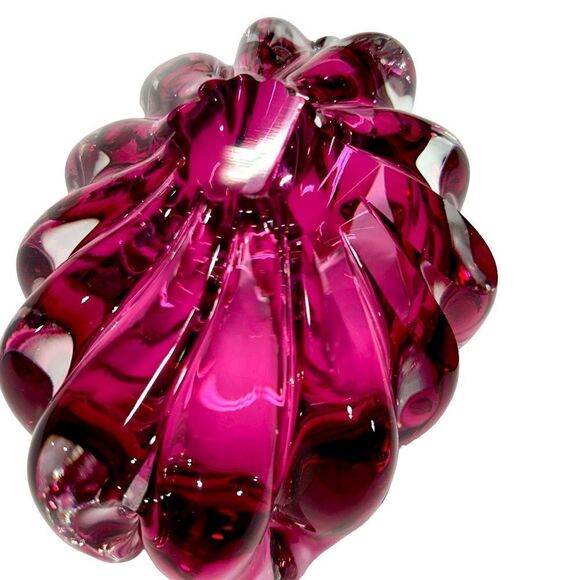 VTG EGERMANN ART GLASS CLAMSHELL BOWL CZECH REPUBLIC CRANBERRY SOMMERSO DESIGN - Picture 6 of 9